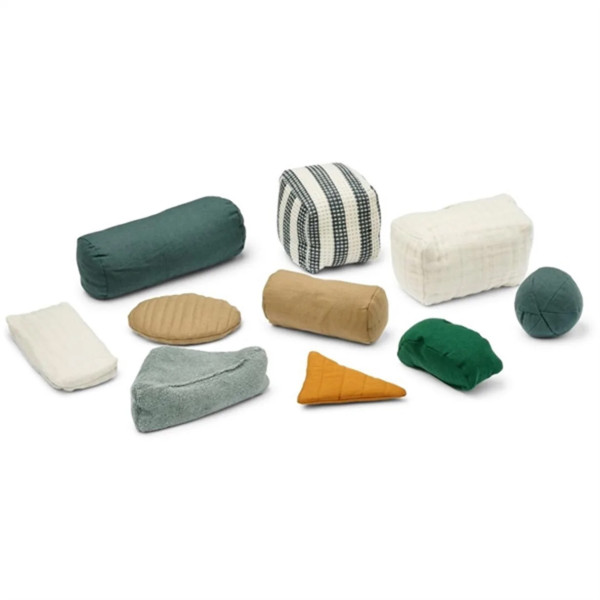 Набор сенсорных фигур Liewood Senzo Sensory Shapes Blue Multi Mix (10 шт.)